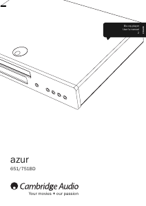 Bedienungsanleitung Cambridge Azur 751BD Blu-ray player