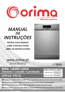 Manual Orima OR12-761 X Máquina de lavar louça