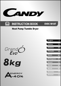 Käyttöohje Candy EVOC 981 AT-S Kuivausrumpu