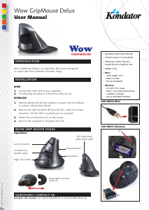 Bruksanvisning Kondator 440-W618 Wow GripMouse Deluxe Mus