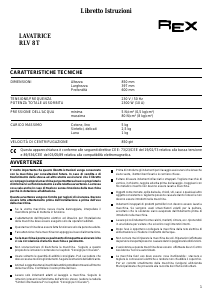 Manuale Rex RLV8T Lavatrice