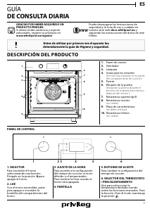 Manual de uso Privileg PBWK3 OP8V IN Horno