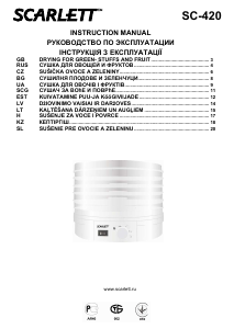 Посібник Scarlett SC-420 Сушарка для фруктів і овочів