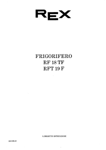 Manuale Rex RFT18 Frigorifero