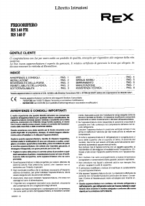 Manuale Rex RS140FR Frigorifero