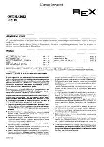 Manuale Rex RFV13 Congelatore