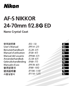 Bedienungsanleitung Nikon Nikkor AF-S 24-70mm f/2.8G ED Objektiv