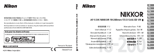 Bedienungsanleitung Nikon Nikkor AF-S DX 18-200mm f/3.5-5.6G ED VR II Objektiv