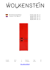 Bruksanvisning Wolkenstein KG250.4RT FR A++ Kyl-frys