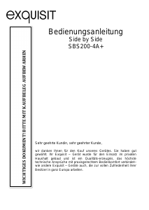 Bedienungsanleitung Exquisit SBS 200-4A+ Kühl-gefrierkombination
