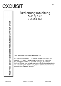 Bedienungsanleitung Exquisit SBS 550-4A+ Kühl-gefrierkombination