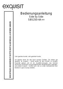 Bedienungsanleitung Exquisit SBS 250-4A++ Kühl-gefrierkombination