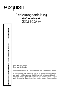 Bedienungsanleitung Exquisit GS 184-10A++ Gefrierschrank