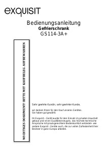 Bedienungsanleitung Exquisit GS 114-3A+ Gefrierschrank