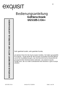 Bedienungsanleitung Exquisit UGS 105-1E A+ Gefrierschrank