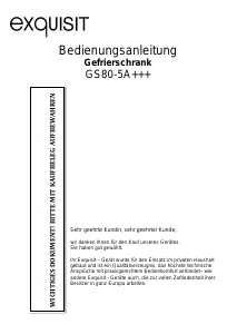 Bedienungsanleitung Exquisit GS 80-5A+++ Gefrierschrank
