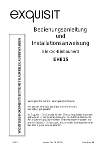 Bedienungsanleitung Exquisit EHE 15 Herd