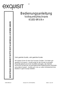 Bedienungsanleitung Exquisit KS 85-9RVA+ Kühlschrank