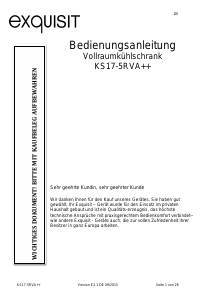 Bedienungsanleitung Exquisit KS 17-5RV A++ Kühlschrank