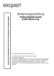 Bedienungsanleitung Exquisit KS 92-4RVA+ Kühlschrank