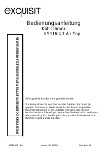 Bedienungsanleitung Exquisit KS 116-4.1 A+ Kühlschrank