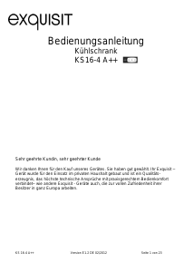 Bedienungsanleitung Exquisit KS 16-4A++ Kühlschrank