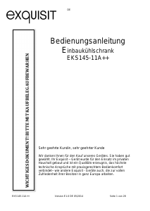 Bedienungsanleitung Exquisit EKS 145-11A++ Kühlschrank