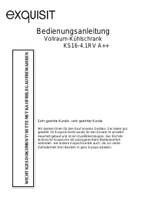 Bedienungsanleitung Exquisit KS 16-4.1 RVA++ Kühlschrank
