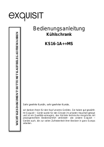 Bedienungsanleitung Exquisit KS 16-1 A++ Kühlschrank