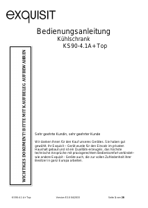 Bedienungsanleitung Exquisit KS 90-4 A+ Kühlschrank