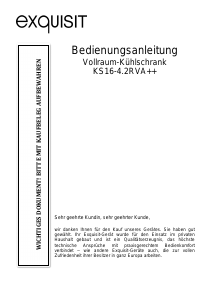Bedienungsanleitung Exquisit KS 16-4.2 RVA+ + Kühlschrank