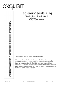 Bedienungsanleitung Exquisit KS 325-4 A++ Kühlschrank