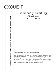 Bedienungsanleitung Exquisit KS 117-4.2 A++ Kühlschrank