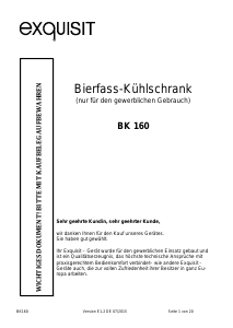 Bedienungsanleitung Exquisit BK 160 Kühlschrank