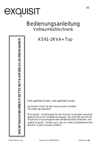 Bedienungsanleitung Exquisit KS 91-2RVA+ Kühlschrank