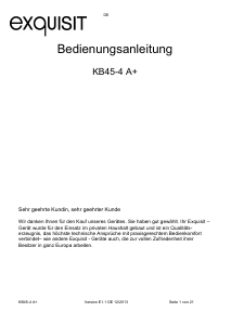 Bedienungsanleitung Exquisit KB 45-4 A+ Kühlschrank