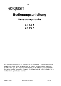 Bedienungsanleitung Exquisit GH 60A Dunstabzugshaube