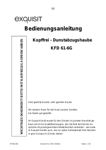 Bedienungsanleitung Exquisit KFD61-6G Dunstabzugshaube