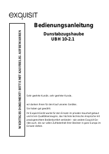 Bedienungsanleitung Exquisit UBH10-2.1 Dunstabzugshaube