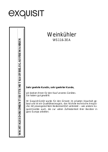 Bedienungsanleitung Exquisit WS116-3EA Weinklimaschrank