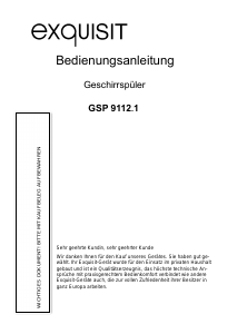 Bedienungsanleitung Exquisit GSP9112.1si Geschirrspüler