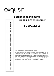 Bedienungsanleitung Exquisit EGSP2112.1E Geschirrspüler