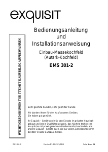 Bedienungsanleitung Exquisit EMS 301-2 Duo Kochfeld