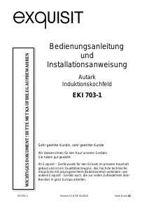 Bedienungsanleitung Exquisit EKI 703-1 Kochfeld