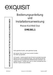 Bedienungsanleitung Exquisit EMS 301.1 Duo Kochfeld