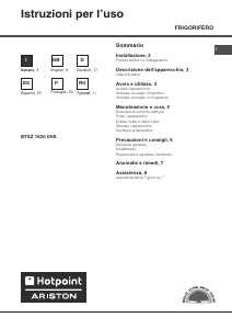 Bruksanvisning Hotpoint-Ariston BTSZ 1620 I/HA Kylskåp