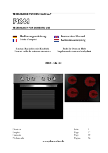 Handleiding PKM BIC3-I GK IX-3 Fornuis