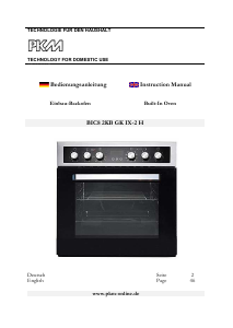 Bedienungsanleitung PKM BIC8 2KB GK IX-2 H Backofen