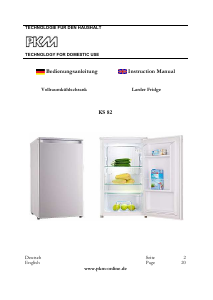 Manual PKM KS82 Refrigerator