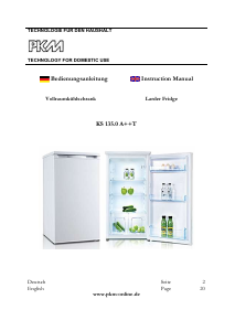 Manual PKM KS 135.0A++T Refrigerator